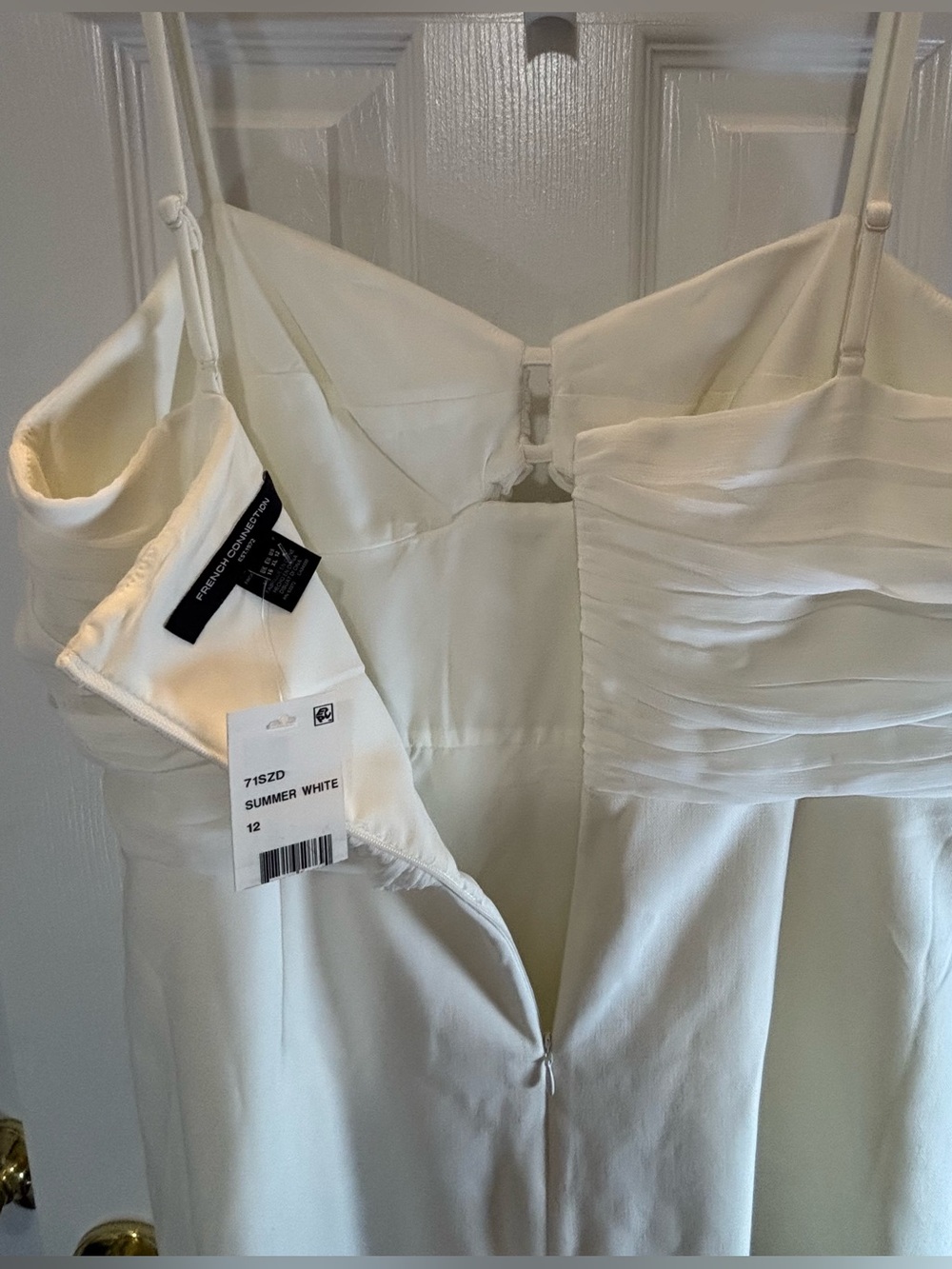 French Connection Summer White Ruched Bust Mini Dress - Picture 4 of 8